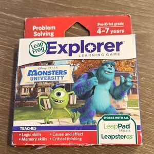 NIB Leap Explorer Learning Game Monsters University Cartridge Frog Leapster